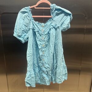 Blue Ruffled Women's Top